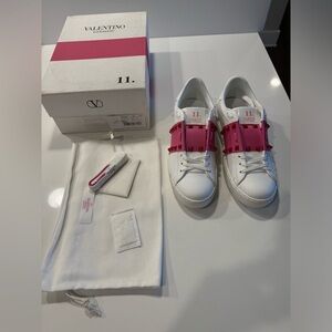 Valentino Open Untitled Sneaker, Pink/Red, Size 37.5